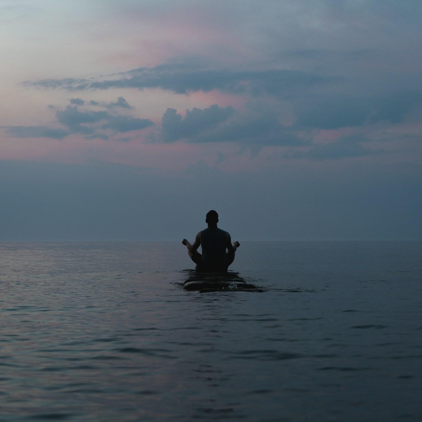Meditation practice space with cushions arranged in circle